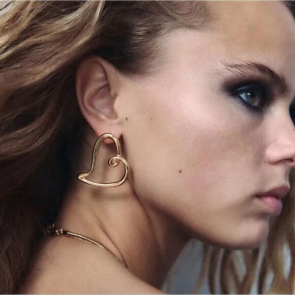 New ZARA open heart silver earrings - Picture 3 of 11